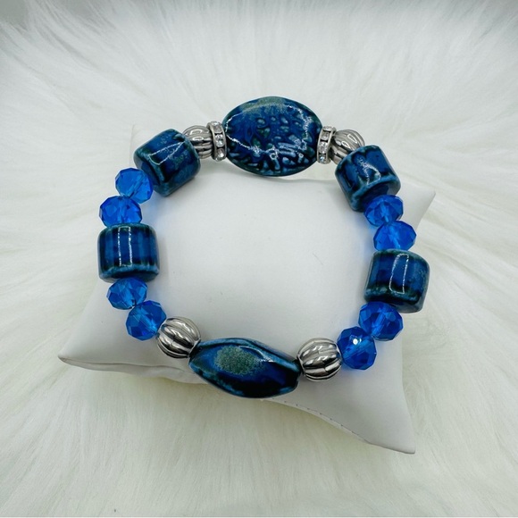 Large Natural Stone Beaded Unique Design Bracelets Style 203 - Picture 1 of 5